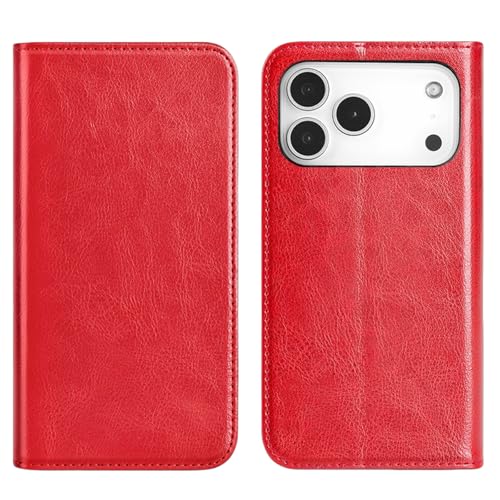Étui cuir véritable pour iPhone Air rouge, le cadeau fait main idéal