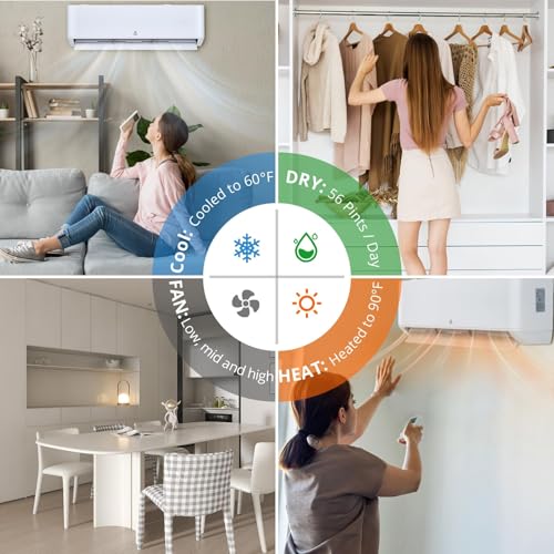 Image of IDEALHOUSE 18,000 BTU Mini Split Air Conditioner and Heat Pump, 23 SEER2 Ultra Quiet 208-230V Ductless AC with WiFi & Alexa Control, Cools /Heats up to 1250 Sq.Ft, Easy Installation Kit