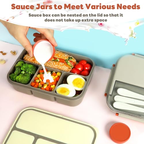 Danliar Bento Box Adult Lunch Box With 2 Sauce Containers thumb #3