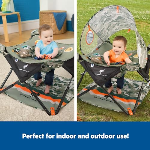Image of Bright Starts Ford Bronco Pop 'N Jump Portable Baby Jumper, Foldable Indoor /Outdoor Baby Jumper with Sensory Activities, Ages 6-12 Months