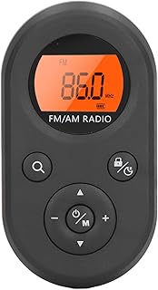 Portable Radio AM FM Mini Radio, 76MHz to 108MHz FM 520/522‑1710KHz AM, Pocket Radio with Backlight, Earphone and Charging Cable for Outdoor (Black)