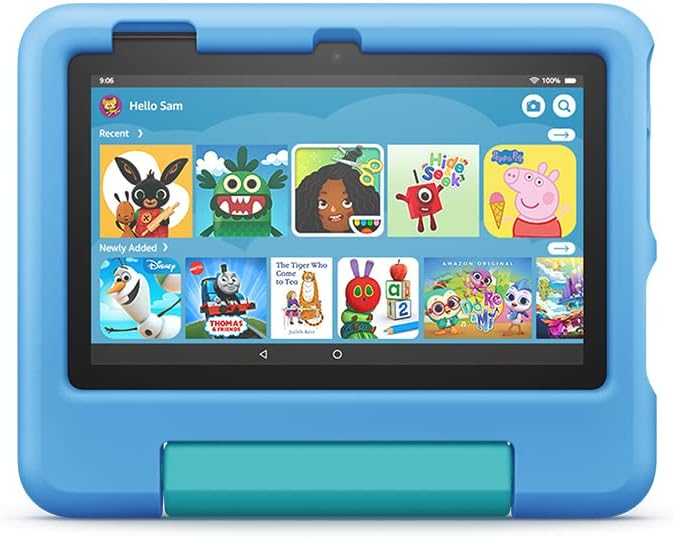 Kid-Proof Case for Fire 7 tablet | Only compatible with 12th generation tablet (2022 release), for ages 3–7, Blue Kid-Proof Case for Fire 7 tablet | Only compatible with 12th generation tablet (2022 release), for ages 3–7, Blue