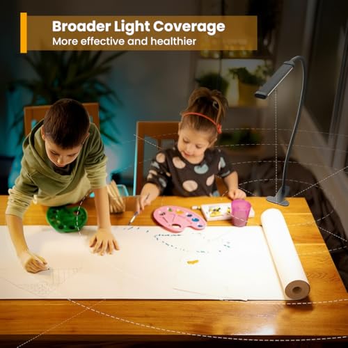 Image of ELEPHANTBOAT Table Lamp for Study Room, 3-Color Dimmable LED USB Table Lamp for Study Desk, Flexible Clamp-On Desk Reading, Study, Work Light for Home Office