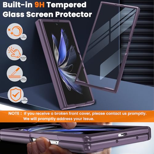 Image of WRJ for Samsung Galaxy Z Fold 7 Case Built-in Screen Protector,Purple