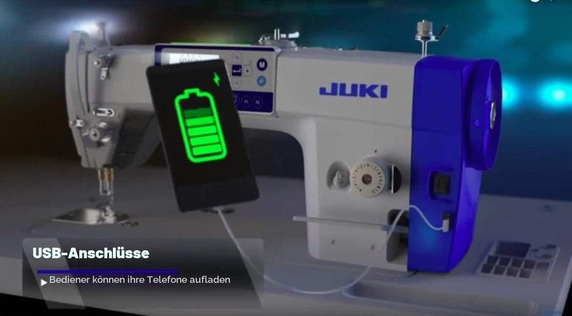JUKI DDL-8000A Direkttantrieb Lockstitch USB Voice Fadenschneider Tischnähmaschine, Aluminium, Weiß