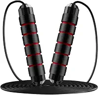 Corda de pular com rolamentos, cabo de aço ajustável e alças de espuma. Leve, rápida e sem emaranhados. Ideal para treinos e emagrecimento – Qualidade Premium LNSTORE