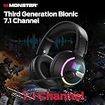 Monster Mission 320 Gaming Headset for PS5, PS4PC,Switch,Noise Cancelling Over Ear Headphones with Mic, LED Light