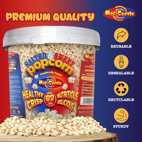 MacCorns - Traditional Salted & Sweet Popcorn Mix - Sharing Bucket - Serves 12 Portions (Sweet-And-Salty) - Image 5