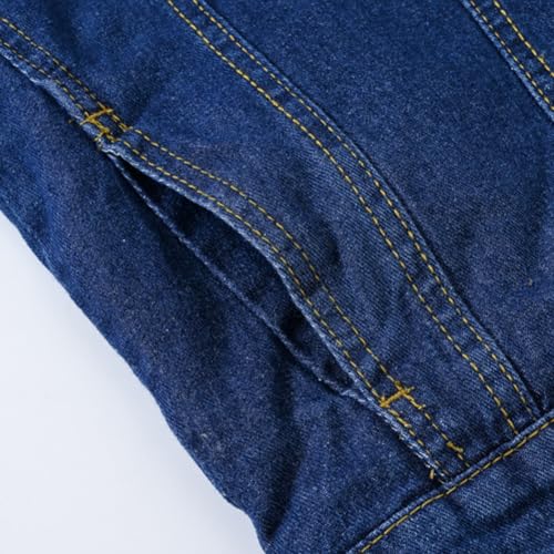 Image of Fashion Mens Denim Trucker Jackets Slim Fit Mens Jeans Jacket Cotton Outwear Coat Long Sleeve Plus Size Male