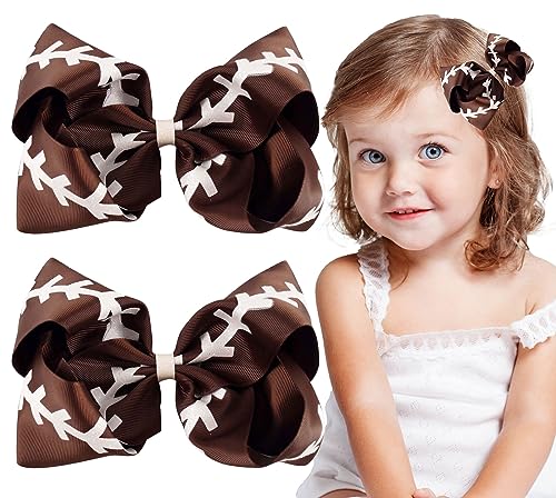 Barrettes à cheveux sport ruban gros-grain blanc marron Whaline