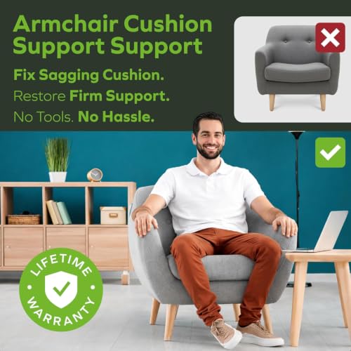 Image of BEN'SHOME Recliner Cushion Support, Fix Sagging Armchairs | 20-23 inch x 21.5 inch | Thick 0.5״ Solid Wood Boards Under Cushion with Anti-Slip Fabric to Repair Sagging Recliner Springs, Worn Cushion Replacement