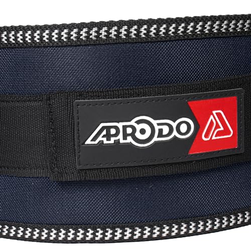 Image of APRODO Unisex 5'' inch Wide Nylon Eva Waist Support Belt Sport Pressurized Weightlifting Bodybuilding Fitness Squatting Training Lumbar Back Supporting Safety Belt