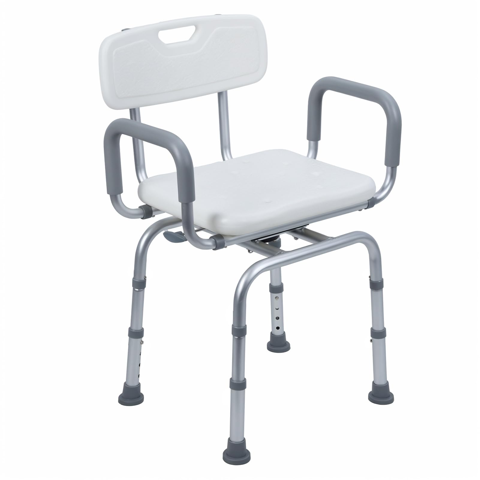AMAMIA Shower Chair for Inside Shower with Padded Armrests and Back 360 Degree Rotating Shower Chair Slip Resistant Shower Seat for Elderly and Disabled Adjustable Height Seat with 165 Lb Capacit 1