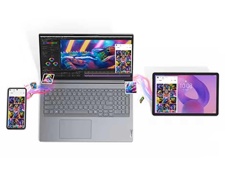 Image of Lenovo ThinkBook 14 Gen 9 Copilot+ Laptop with Intel Core Ultra 7 355 Processor, 14 inch 1920x1200 IPS Touchscreen Display, 32GB of Memory, 1TB SSD, FHD IR Hybrid Camera, Fingerprint Reader and Win 11 Pro
