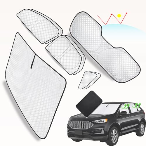 Image of KMF 8pcs Thicken Full Window Sun Shade for Ford Edge Accessories 2015-2024, Custom Fit Privacy Car Window Covers Sunshade for Windshield Side, UV Block and Blackout for Camping Outdoor