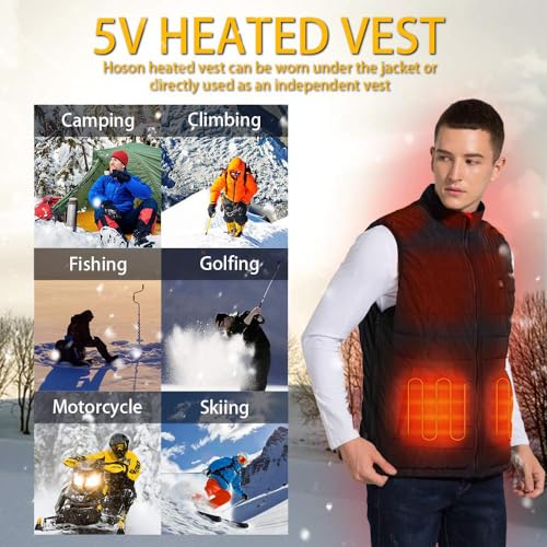 Hoson Heated Vest, 9 Heating Zones Electric Lightweight Heated Vest For Men Women,Skating for Heated Jacket/Sweater - image 7