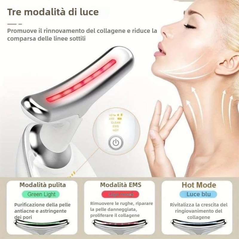 Dispositivo Tonificante Facciale A Led 7-in-1 lumevaglow(Bianco)
