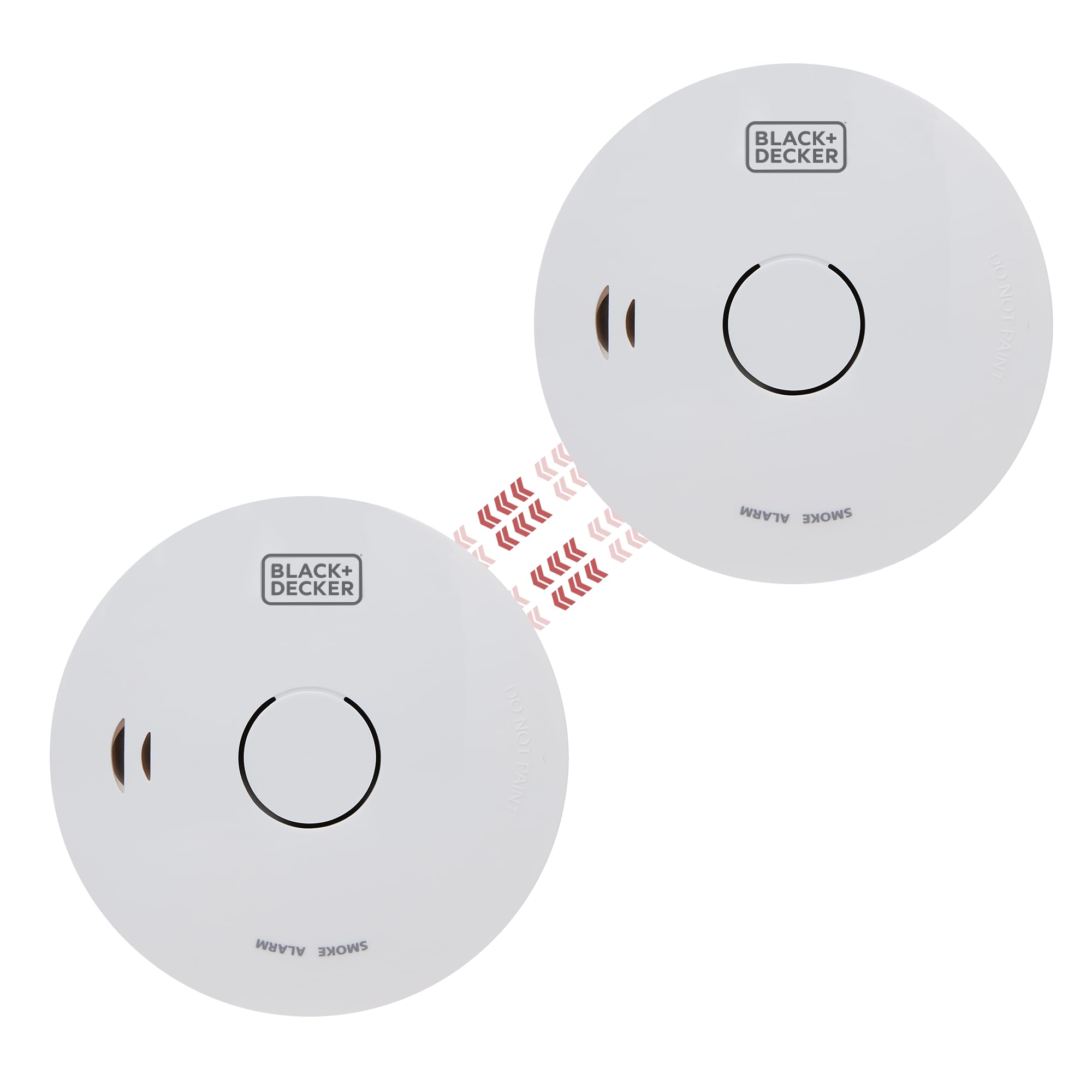 BLACK+DECKER CONNECTED Smoke Alarm Bundle 2 Pack. Wireless Interlinked, 10 Year Lithium Battery Smoke Alarm for Home. Easy Install Optical Smoke Detector Fire Alarm. With Test/Silence Button. White.
