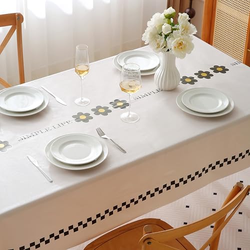 Rayapot PVC Wachstischdecke Schmutzabweisend Tischdecke, Kunststoff Abwaschbar Zuschneidbar Tischdecke, Plastik Wasserdicht Tischtuch… – Ansicht 3