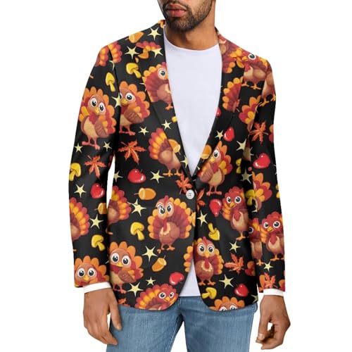 Men's Casual Blazer Long Sleeve Suit Jackets Sports Coats One Button Business Jacket with 2 Pocket Size XS-5XL3