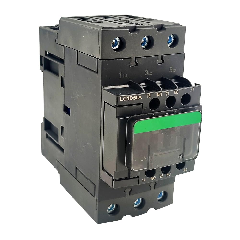 LC1D50AG7 Non-Reversing Contactor 50A 3-Pole 120VAC Coil 1NO 1NC 50/60Hz