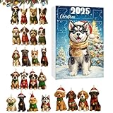 犬用ペンダント カウントダウン カレンダー - 再利用可能 アクリル フラット 記念品 | 24日間のカウントダウンカレンダー犬テーマペンダント付き | 友人 大人 ティーンズ ペット愛好家 ツリー 窓 ドア 用