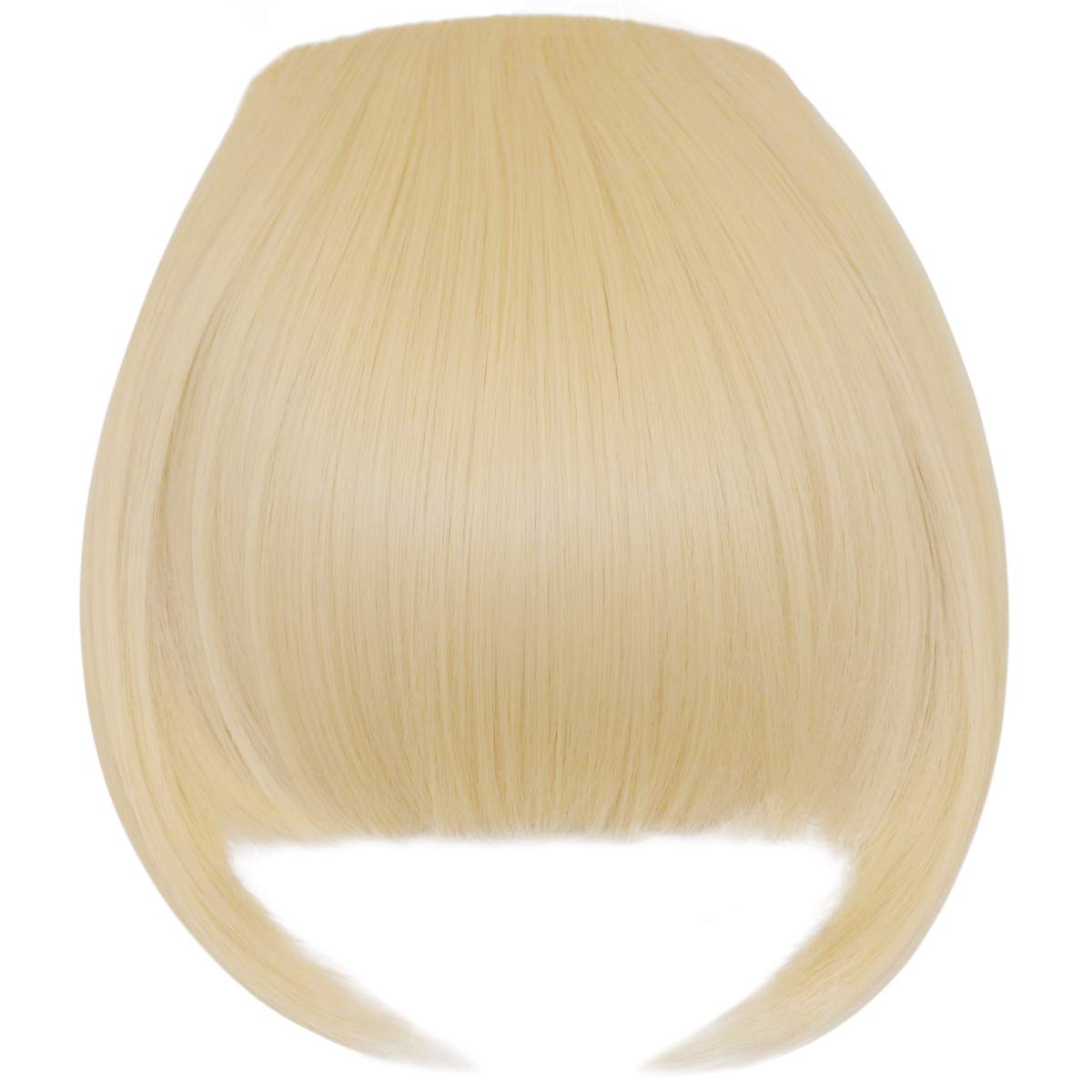 Yamel Bangs Hair Clip in Bangs Hair Extensions Warm Ivory Synthetic Flat Bang with Temples Front Face Fringe Bangs Hair Pieces for Women - Image 2