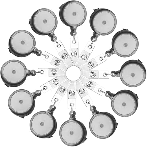 Miniatura 9 de SACRNASI - Paquete de 50 carretes retráctiles para tarjetas de identificación, carretes retráctiles de alta calidad negros transparentes con clip