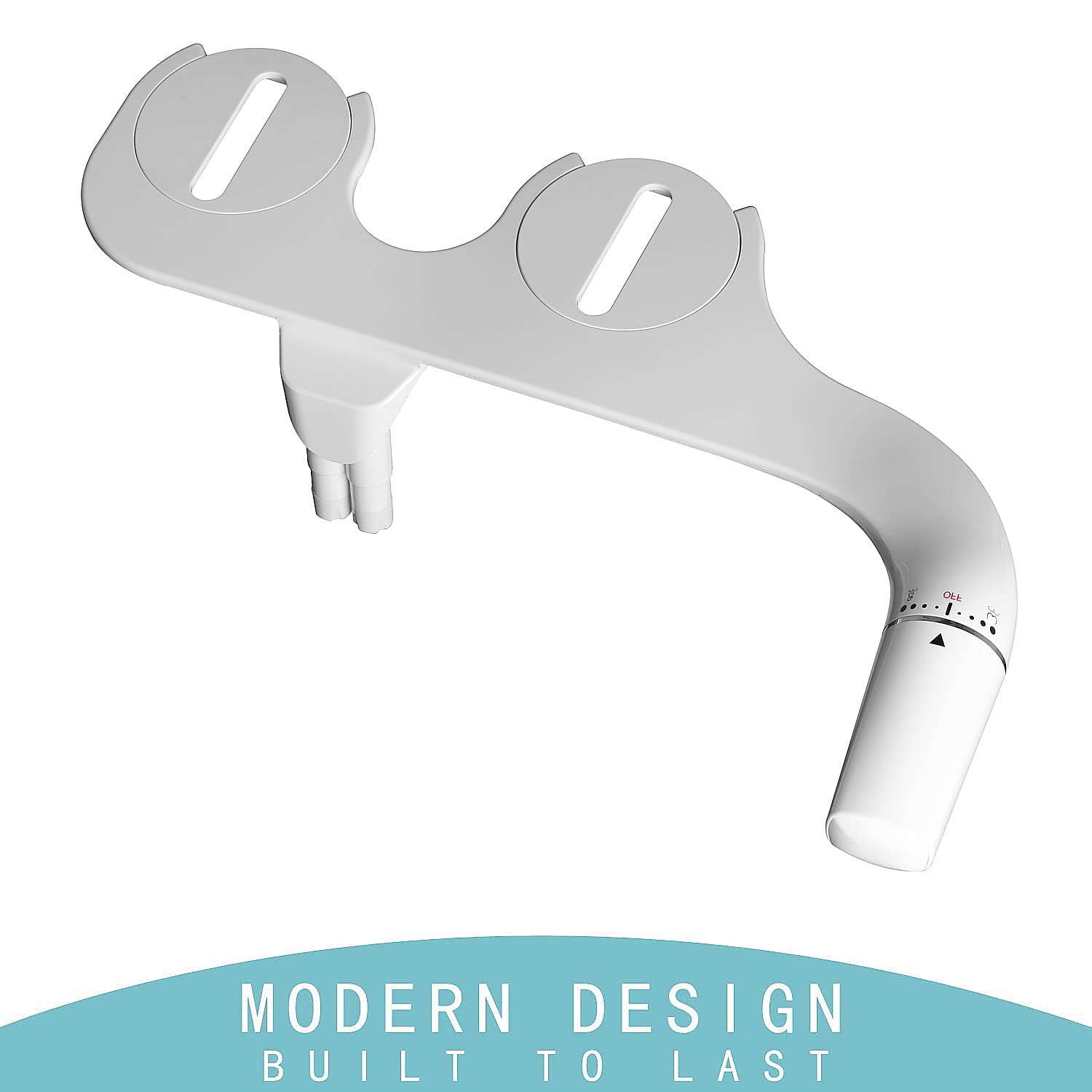 WITHLENT Pulvérisateur Bidet non électrique - Bidet de gauche ultra-mince pour toilette avec accessoire de toilette bidet à double buses，Nettoyage avant e