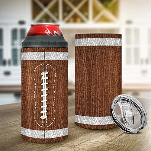 winorax Football Tumbler 4-in-1 Can Cooler Football Stainless Steel Insulated Tumblers Coffee Travel Mug Cup With Lid Gift Tumblers For Men Women Sports Gifts For Players Fan Coach Lovers by winorax - Used condition - Image 6