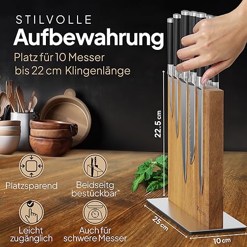 Ceppo portacoltelli senza coltelli, magnetico, portacoltelli magnetico, portacoltelli magnetico, portacoltelli, portacoltelli, mahona - immagine 4