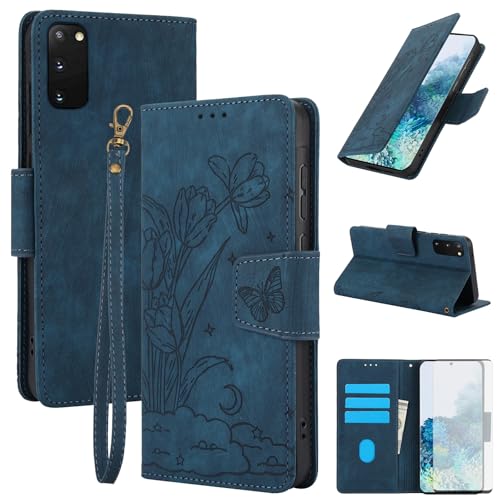 Coque Samsung Galaxy S20 5G robuste à rabat porte-carte et dragonne