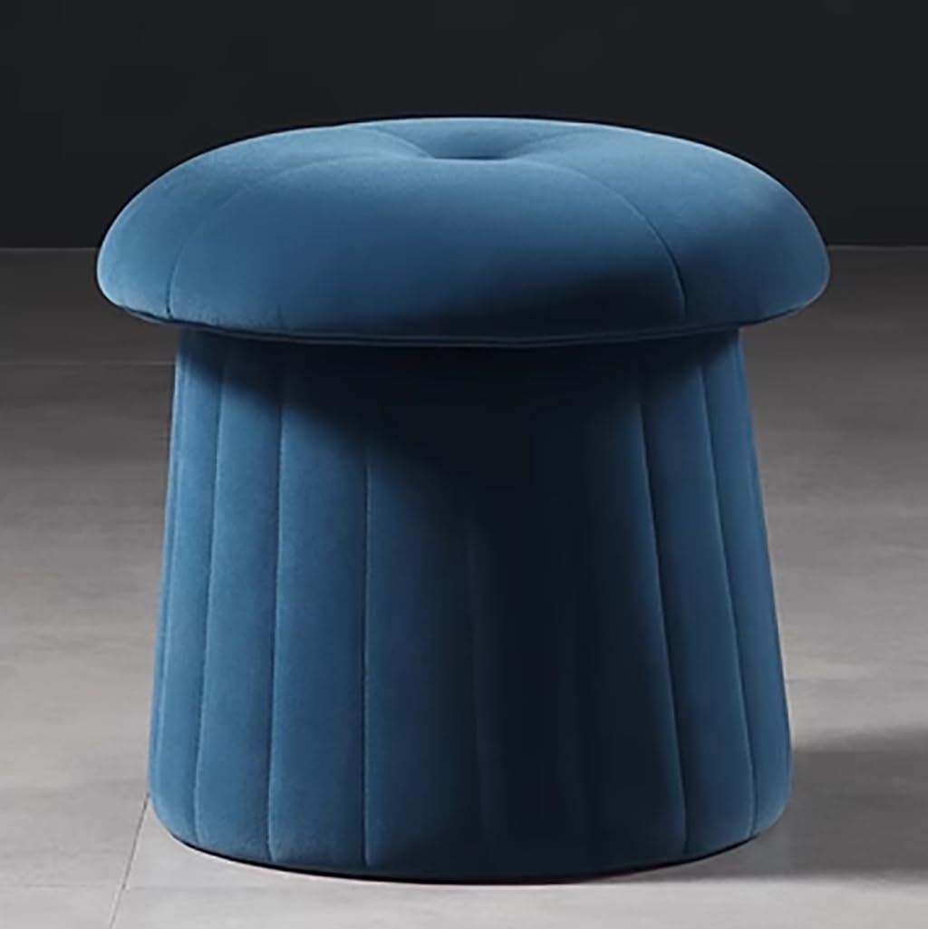 Pouf Champignon et repose-pieds rond en peluche douce pour salon