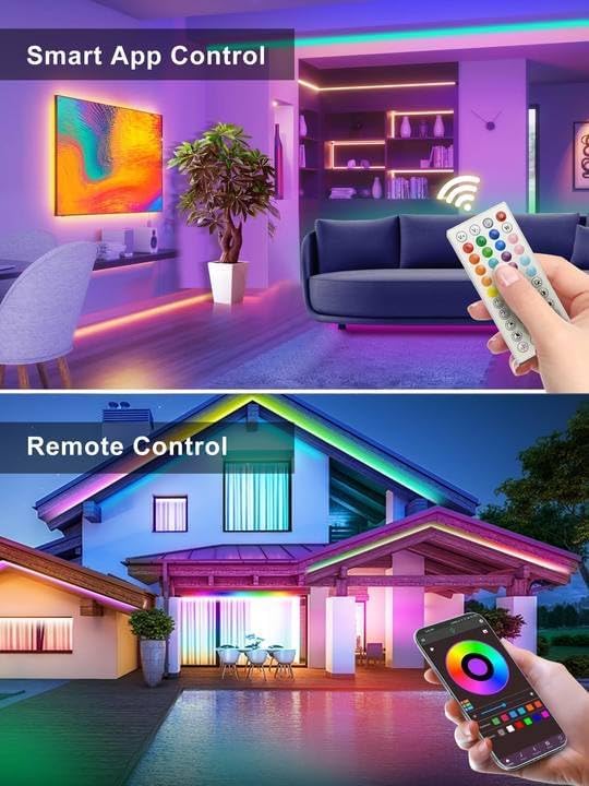 Miniatura 3 de Tira de luces de neón RGB de 50 pies, tira de luces LED para exteriores, impermeable, IP67 con control remoto y aplicación, luces LED flexibles,