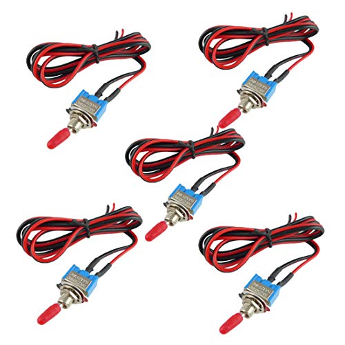 Pack of 5, Security Alarm Pre-Wired ON/Off Mini Toggle Switch