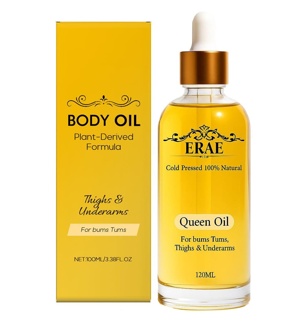 ERAE Queen Body Oil – Cold Pressed Botanical Blend for Hydrating & Firm-Looking Skin, Lightweight Fast-Absorbing Body Moisturizing Oil for Arms, Legs & Stomach