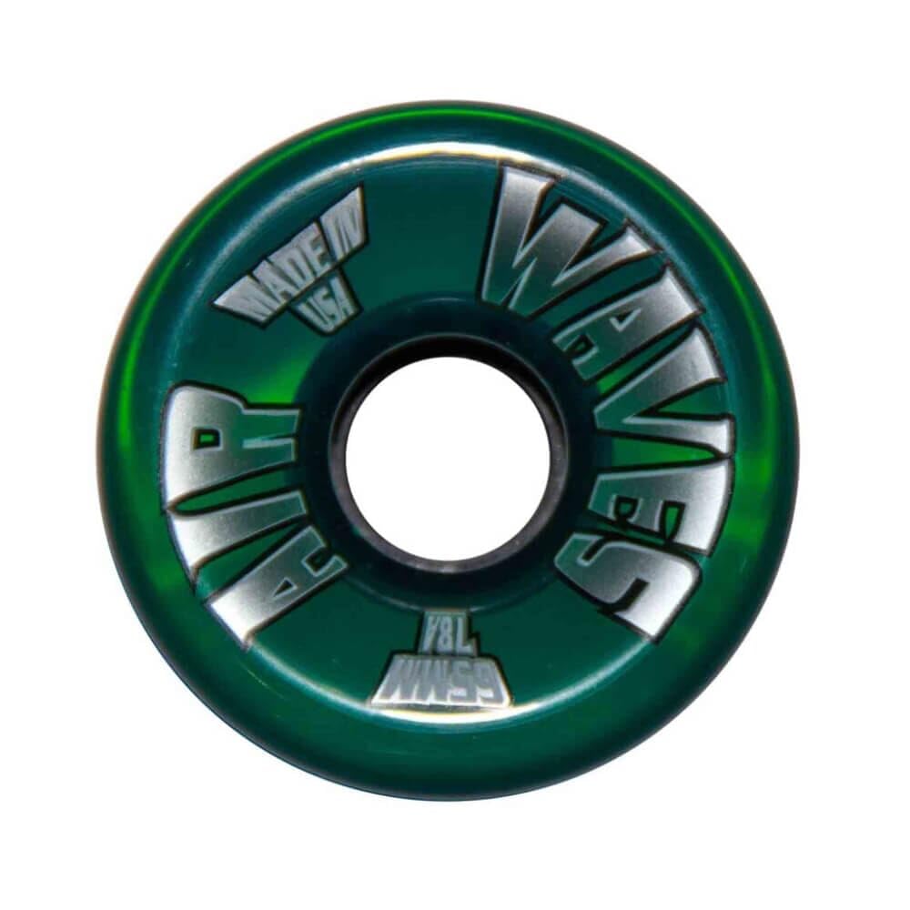 Willies Air Waves Quad Skate Wheel, Clear, 65mm, 78A (1, Clear Green)