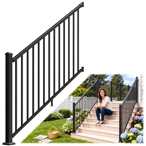 Egadis 42 in x 6 ft Modular Aluminum Stair Railing Kit, ASTM Certified
