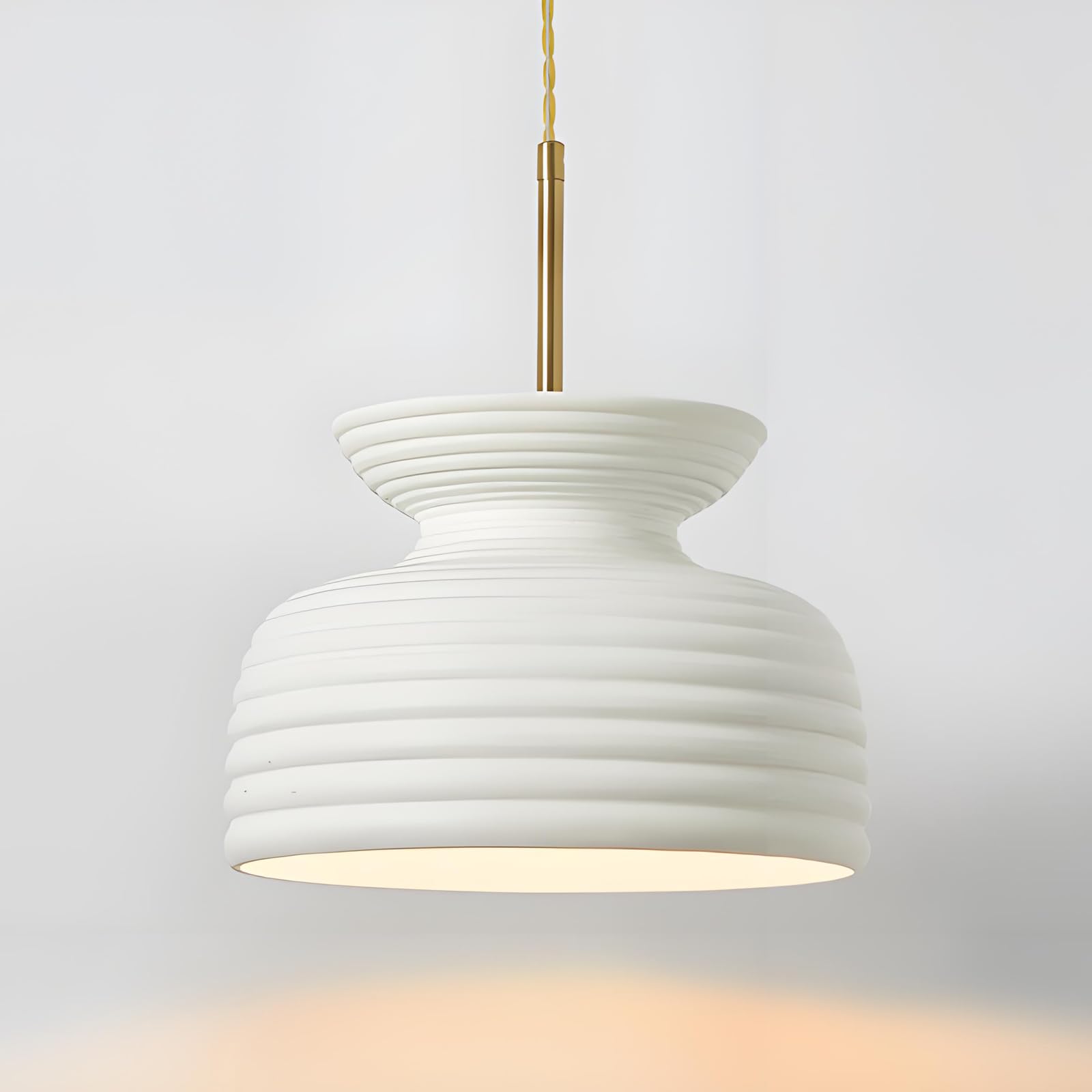 YNVIOZM Modern Farmhouse Pendant Light, 10.6 Inch Resin Hanging Ceiling Lighting Fixture for Kitchen Island, Hallway and Dining Room