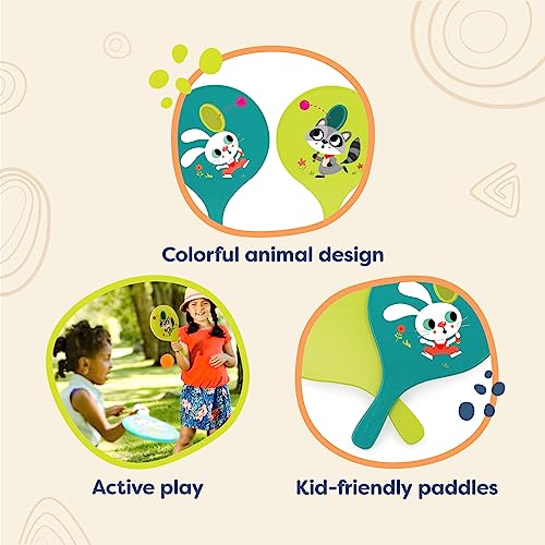 image for B. toys- Bounce & Play Paddle Set- Sports & Outdoor- Paddle Ball Game 