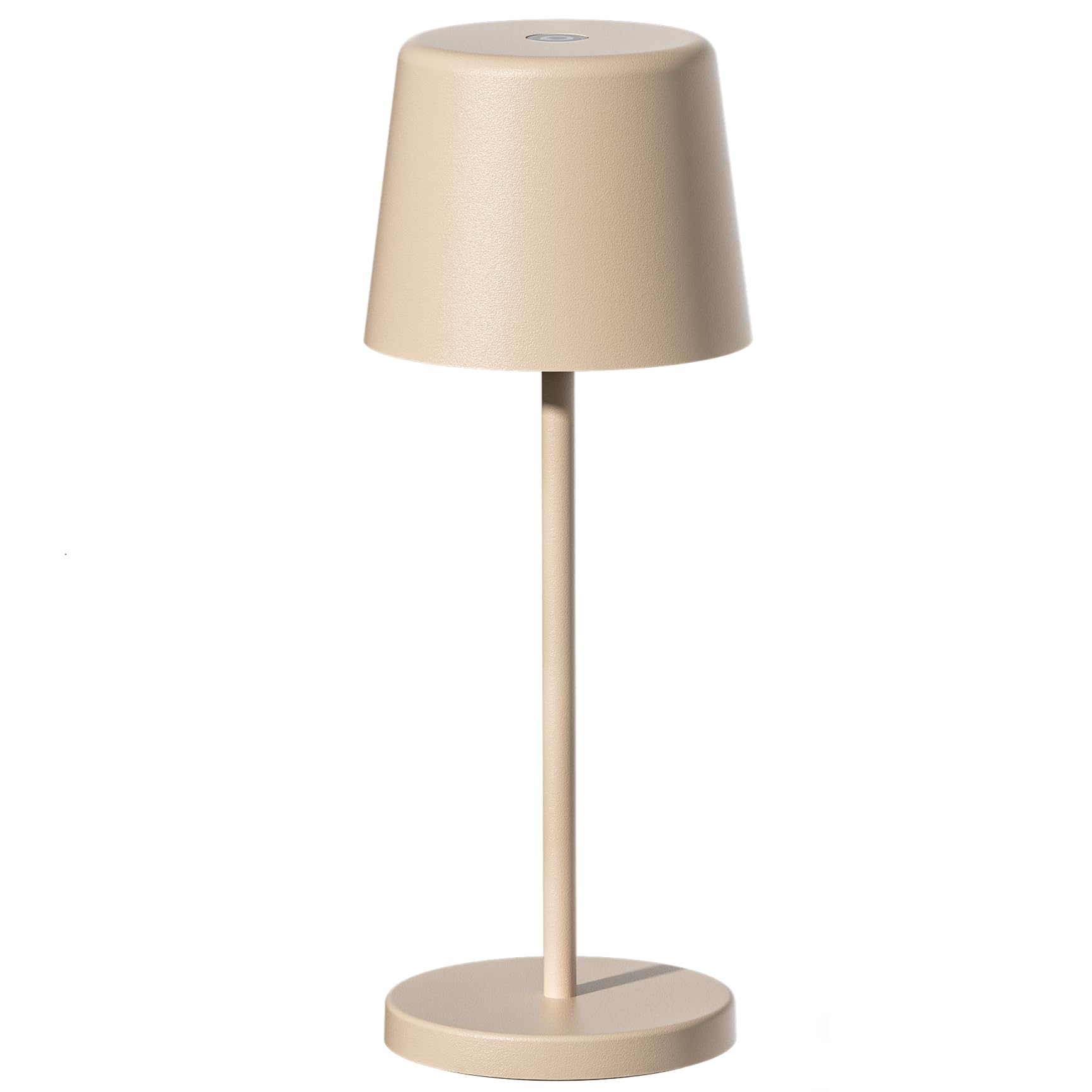 Mini lámpara de mesa táctil inalámbrica de aluminio beige LED MINI SAND blanco regulable H22cm
