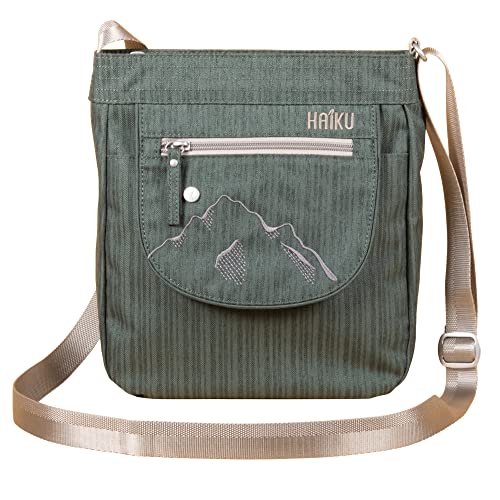 HAIKU Jaunt Eco-Friendly RFID Blocking Crossbody Bags for Women, Travel Purse with Zippered Pockets and Adjustable Strap, Deep Forest