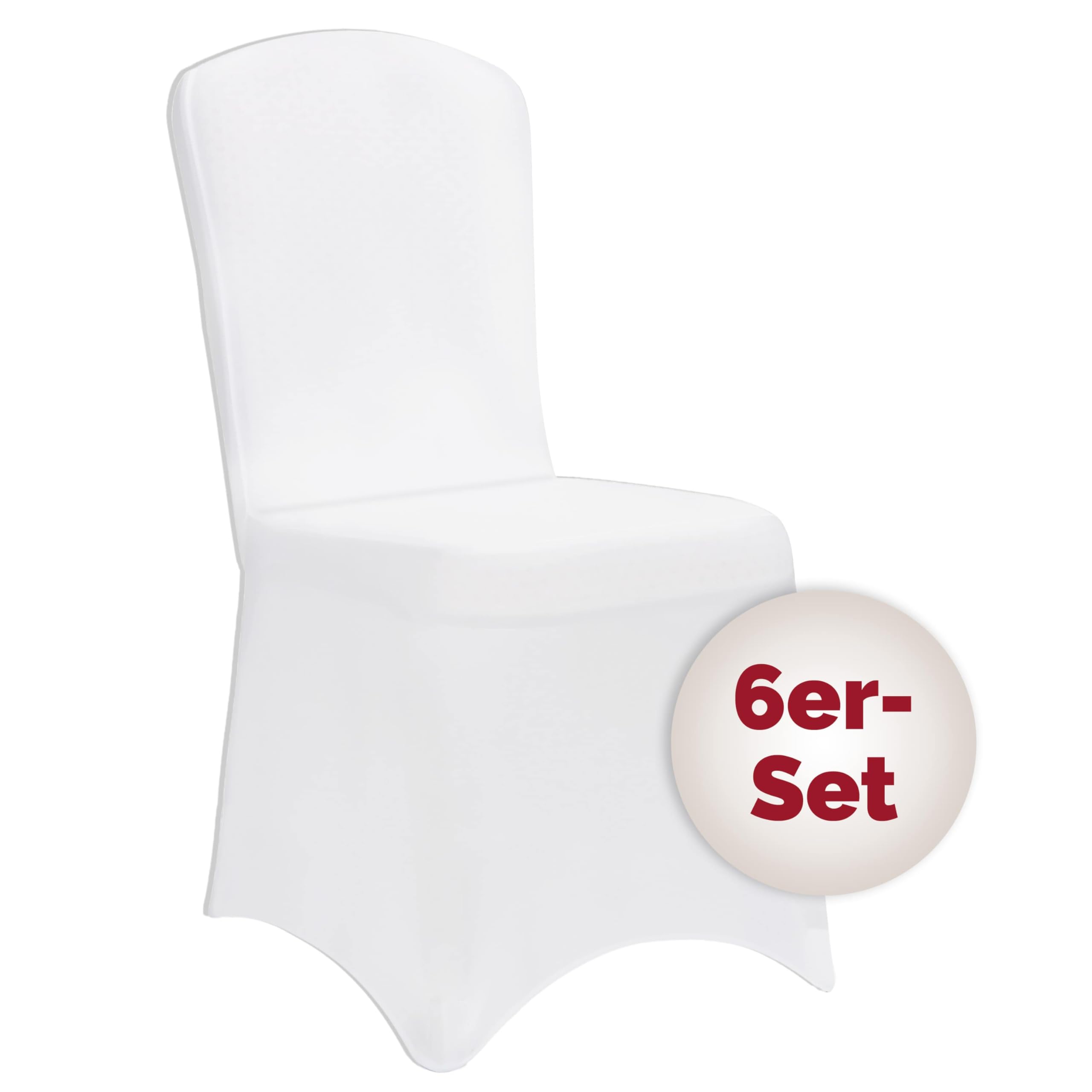 Detex® Fundas Sillas Elásticas Pack 6 Set Cubre Sillas Respaldo Alto Lavables Eventos Hogar Blanco