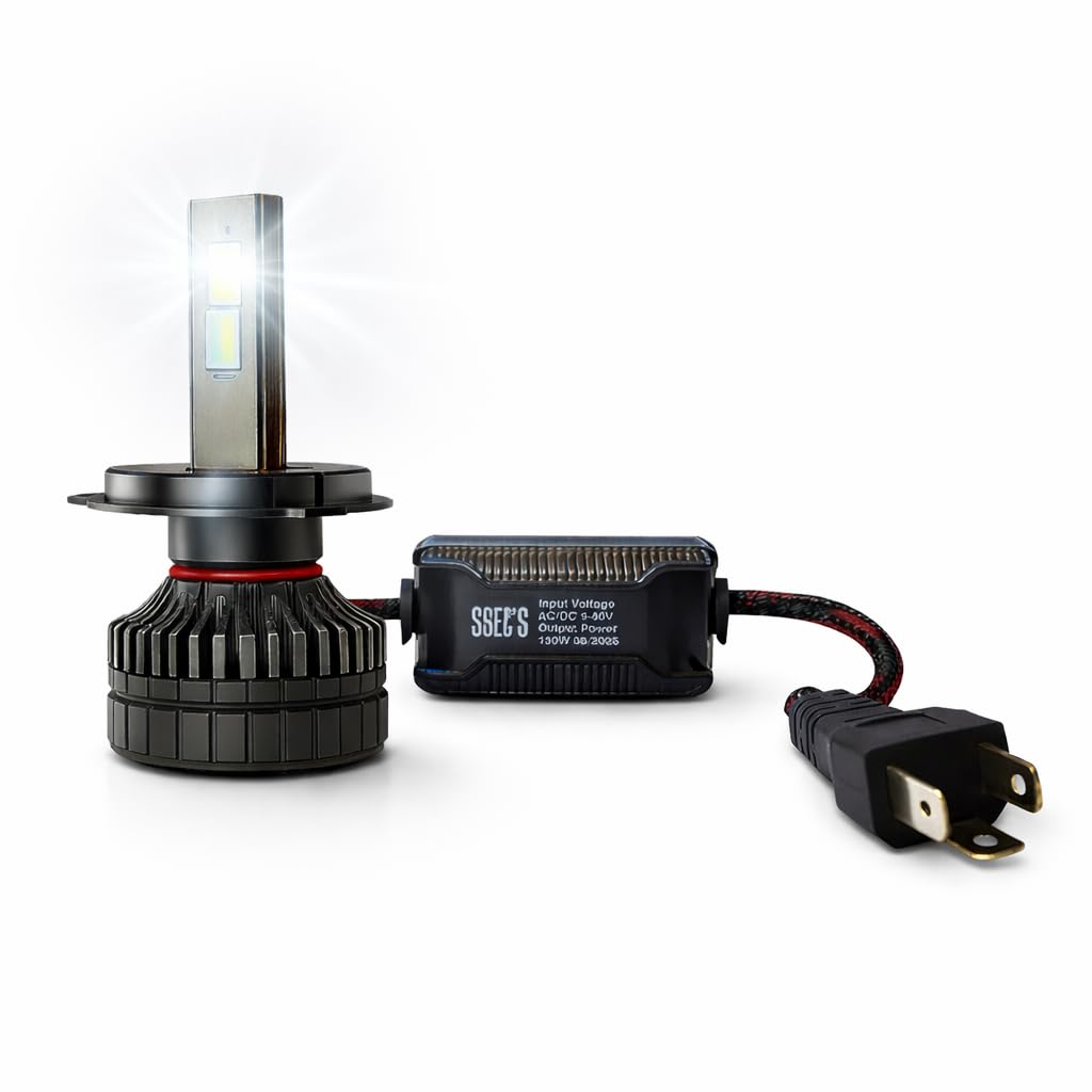 OBEROI'S TRADERS 1 Year Warranty Ultra Bright H4 Fitting 130 Watt LED Headlight Bulb| High And Low Beam| Metal Body Lens Projector Headlamp Bulb With Cooling Fan Universal Fit all Bikes and Cars