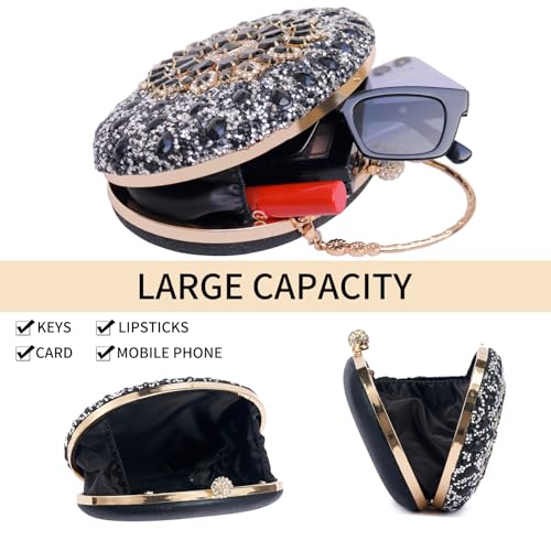 Image of Sparkly Women's Evening Clutch Purses Rhinestone Bag Luxury Handbags For Weddings Formal Prom Party