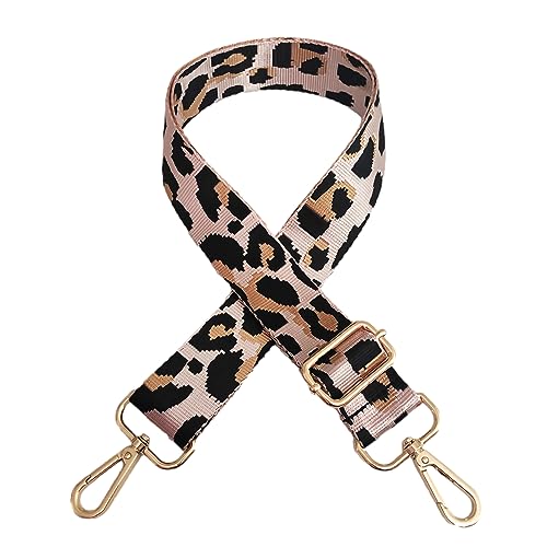 Image of Purse Strap Replacement Wide Adjustable Crossbody Shoulder Strap Guitar Straps for Handbags Leopard Pink