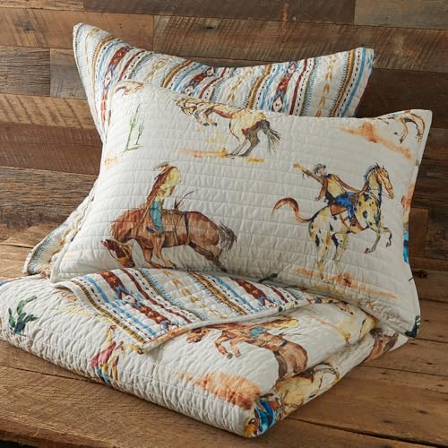 Rod's True Western Bronco Twin Quilt – Vintage Western Cowboy Design, Multi Color Reversible Cotton Bedding, 68 x 86 in by Rod's - Image 7