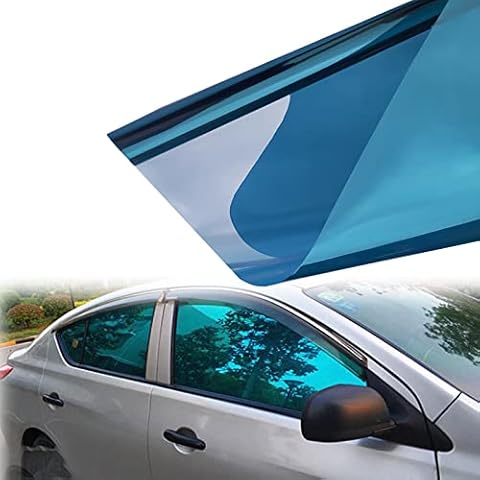 XhuangTech 35% VLT Car Window Tint Film Windshield Solar Protection Film Privacy Heat & UV Block Scratch Resistant Membrane 19.68" in x 9.84' Ft Feet Plated Blue Cover