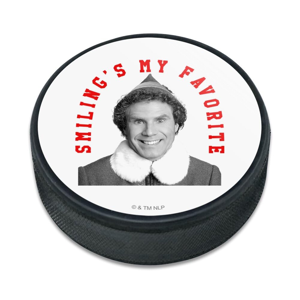 Elf Smiling's My Favorite Ice Hockey Puck