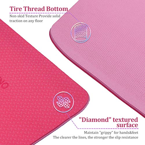 image for oneisall Yoga Mats | Thick Nonslip Yoga Mat with Alignment Lines | TPE